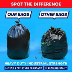 Outdoor black trash bags for curbside 65 gallon bin