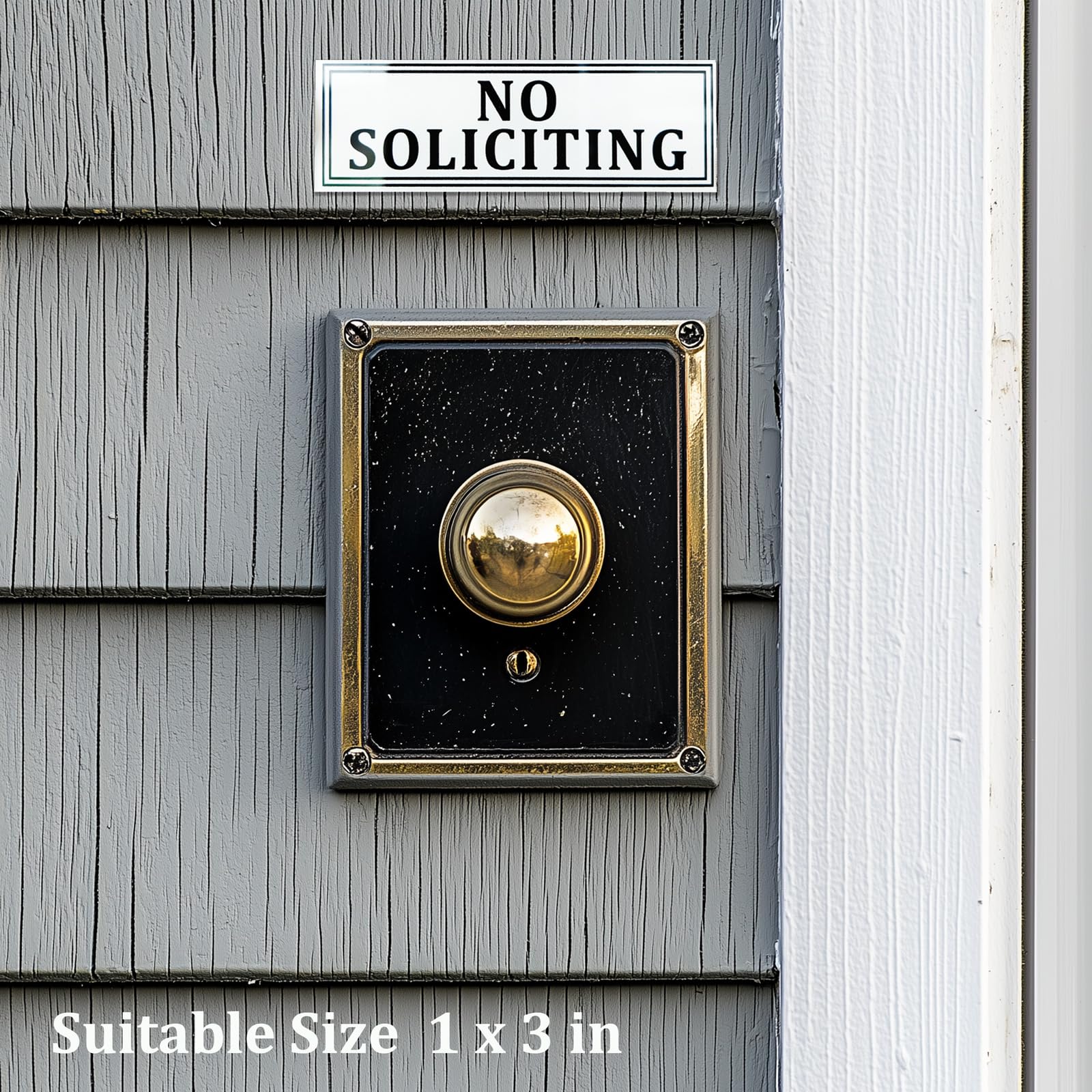 Pack of 2 No Soliciting doorbell signs for outdoor use