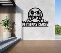 Outdoor Wall Art Decor address plaque in metal