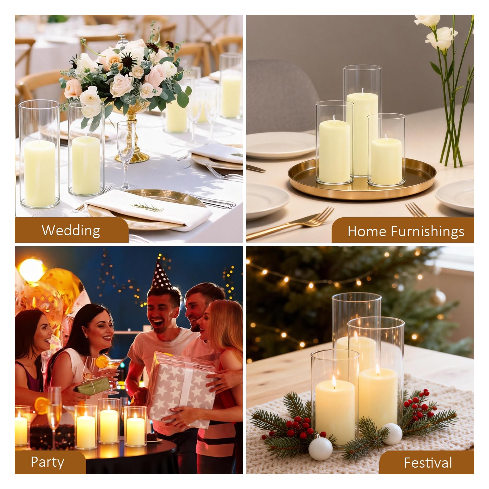 Outdoor wedding centerpiece decor with wind protection