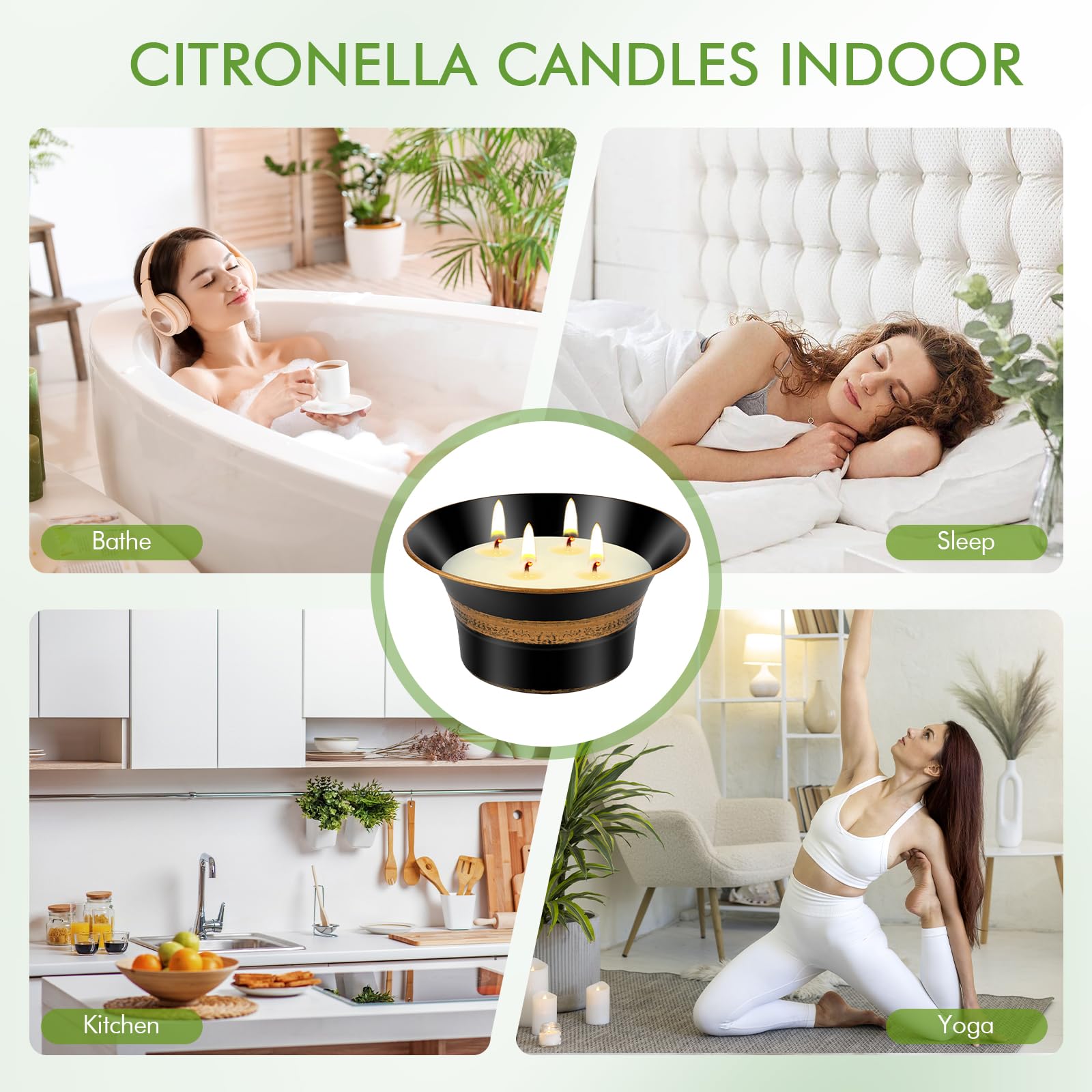Indoor and outdoor use citronella candle in jar