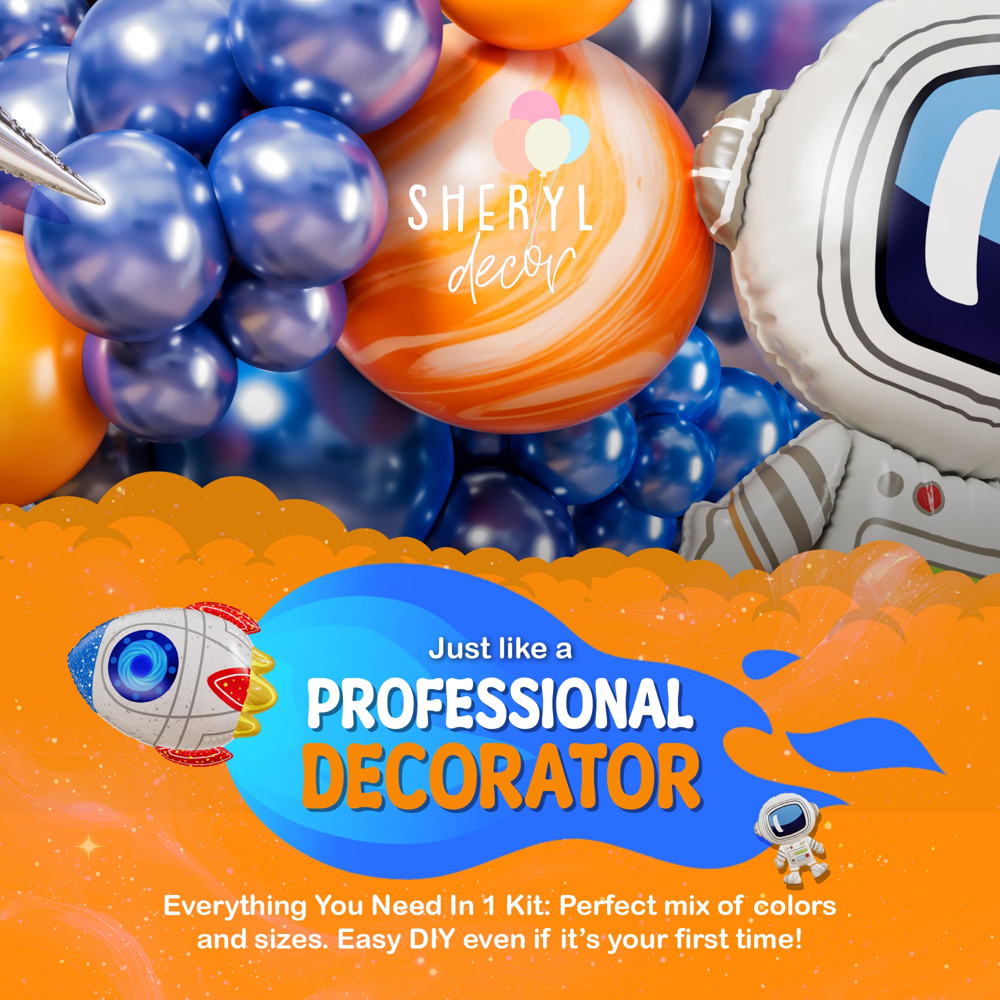 Outer space party decorations balloon kit image