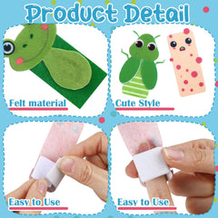 Puppets sized 1.18 x 2.76 inches for adult and child hands
