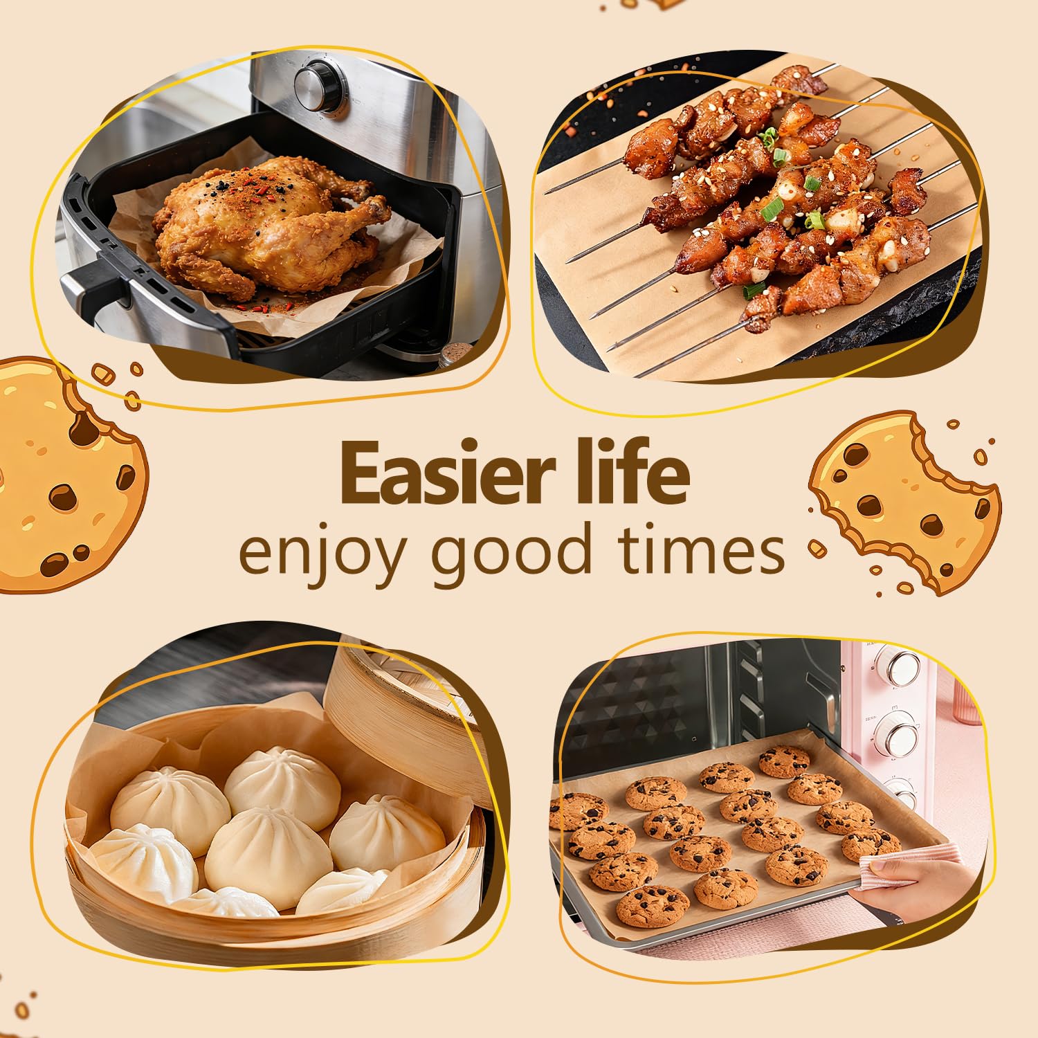 Parchment paper sheets for baking and cooking