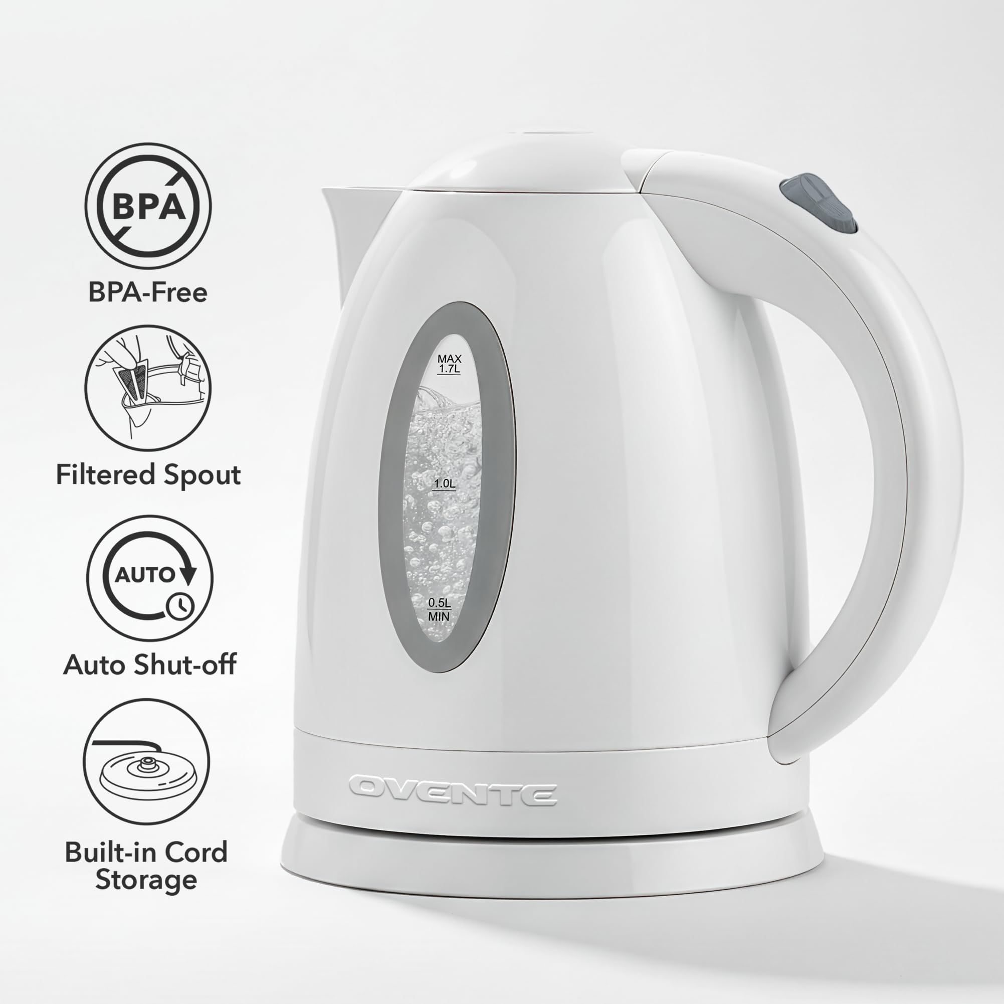 Removable filter on OVENTE KP72W kettle spout