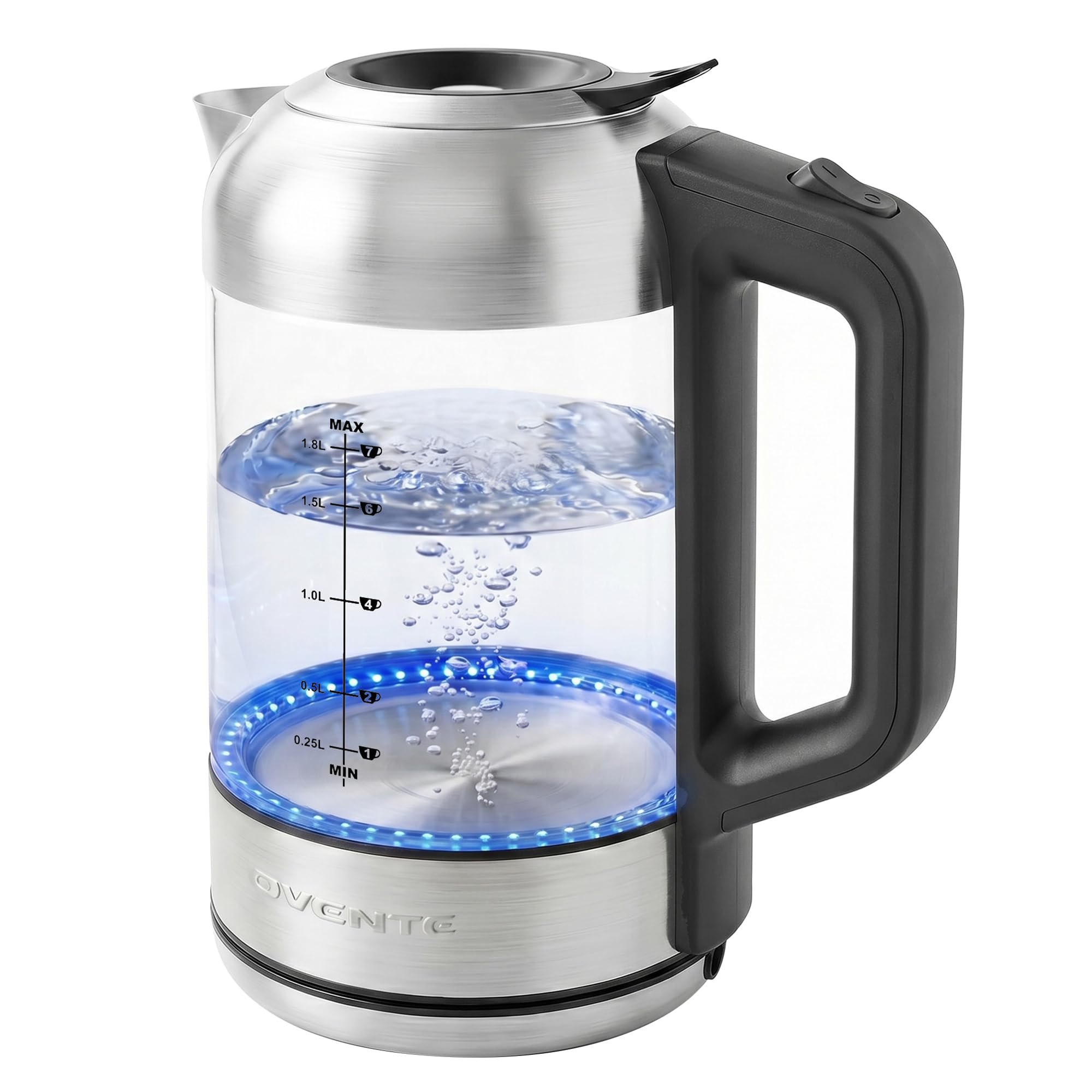 OVENTE KG751S glass kettle front view
