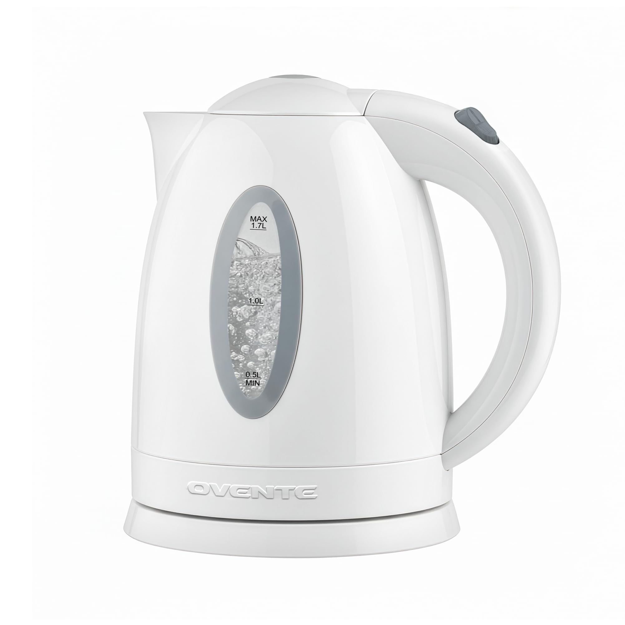OVENTE KP72W 1.7L white electric kettle front view