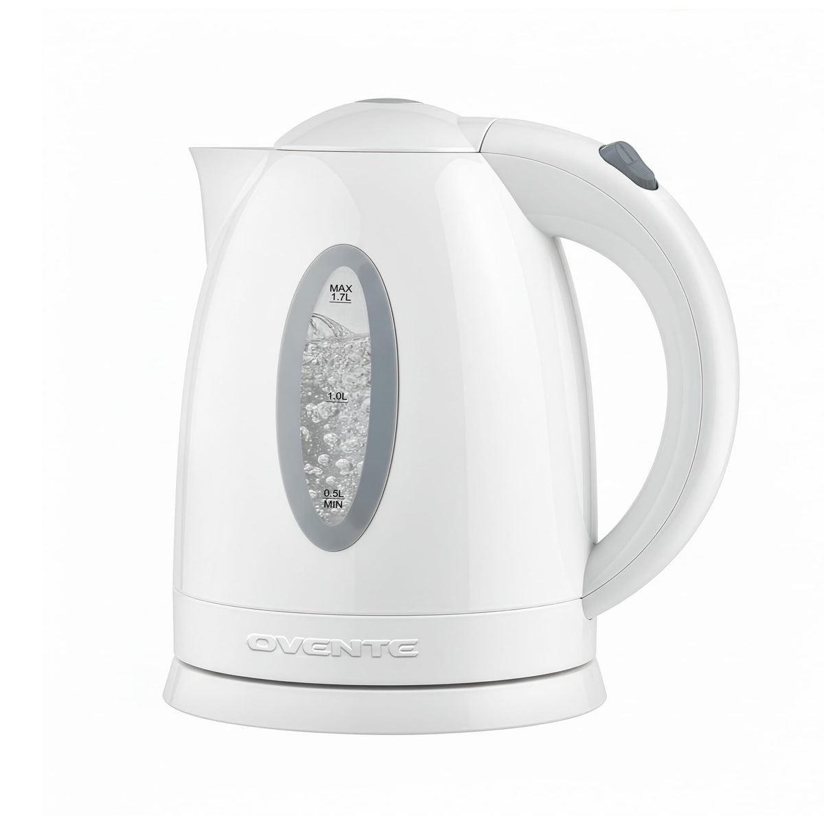 OVENTE KP72W 1.7L white electric kettle front view