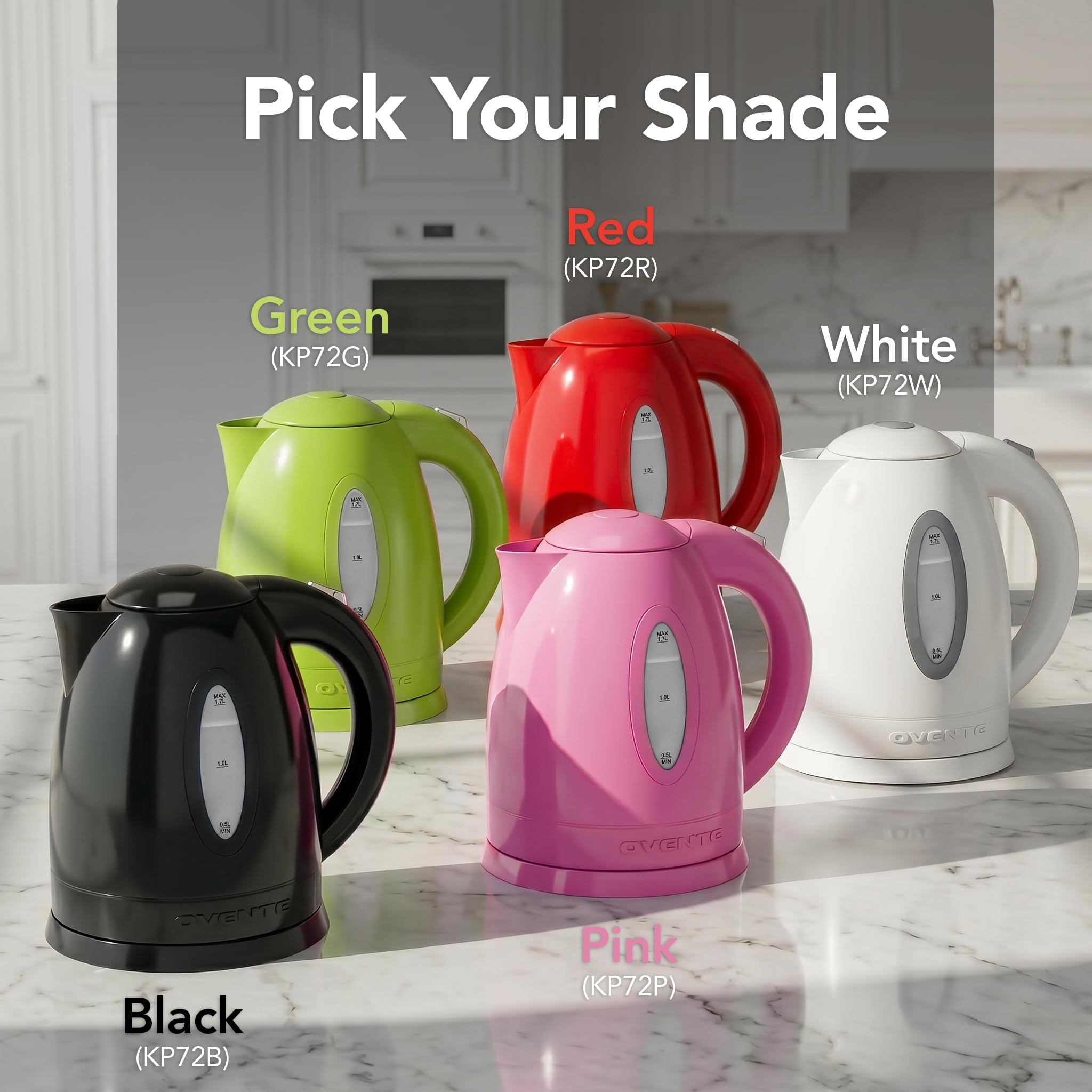 Auto shut-off and boil-dry protection indicators on OVENTE KP72W