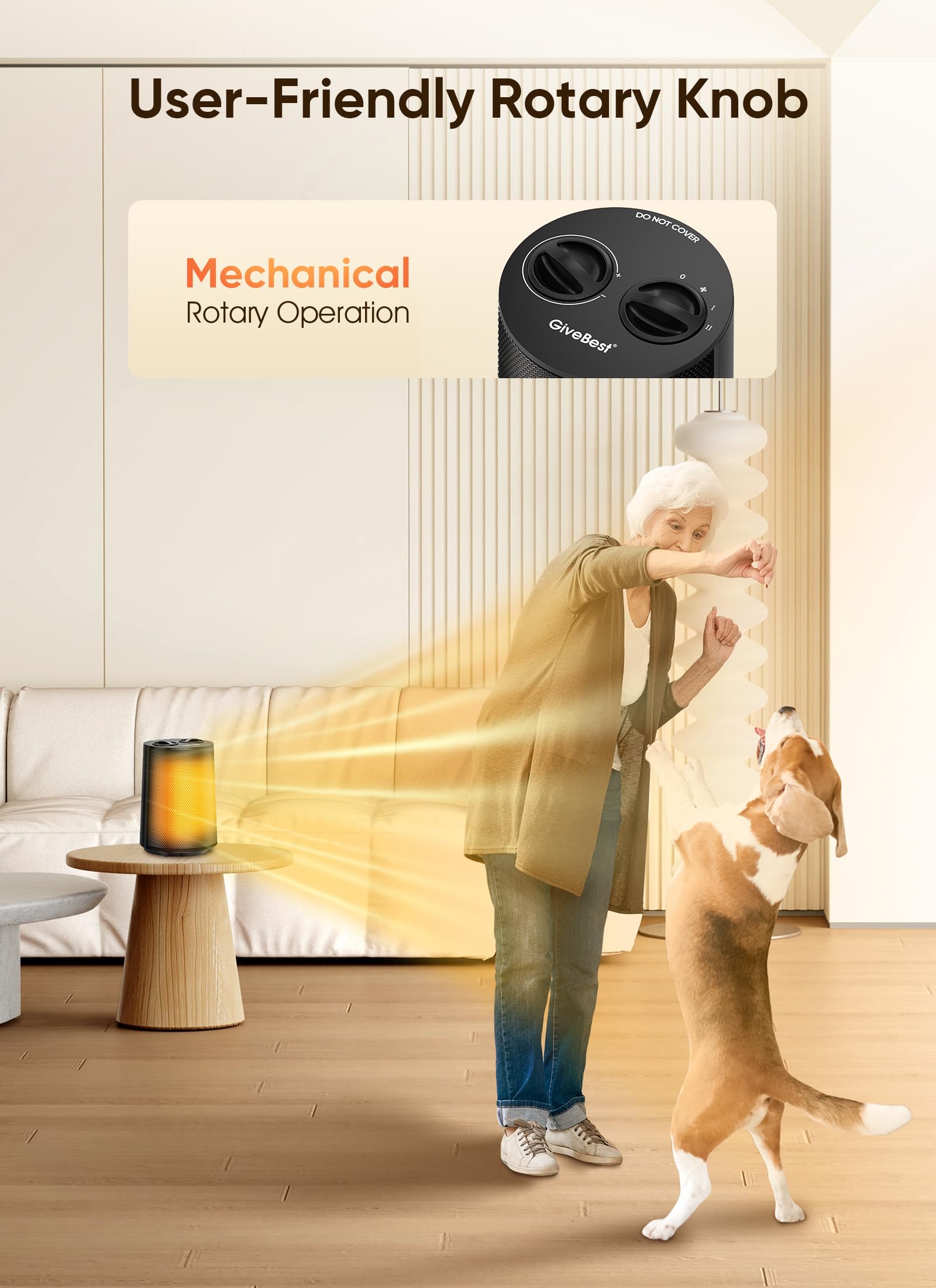 Whisper quiet operation of GiveBest Space Heater