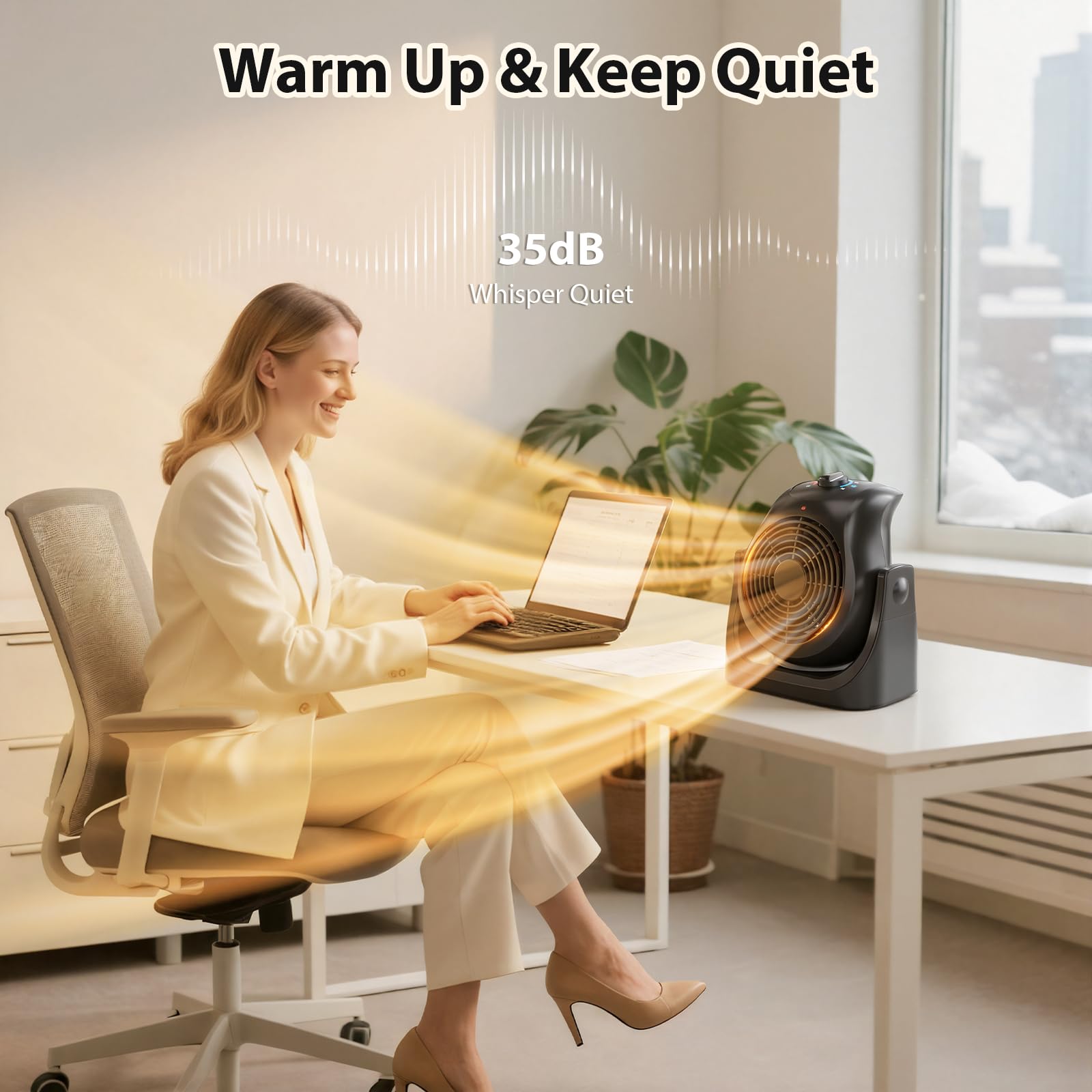 heater fan with overheat and tip-over protection