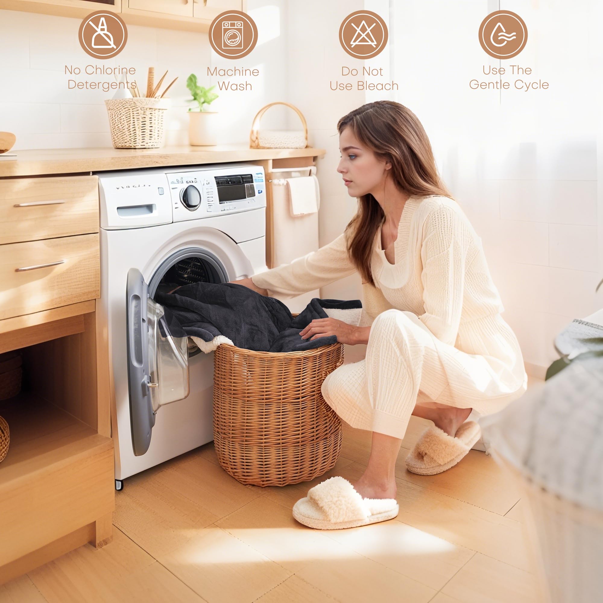 Overheat protection and US safety features on blanket