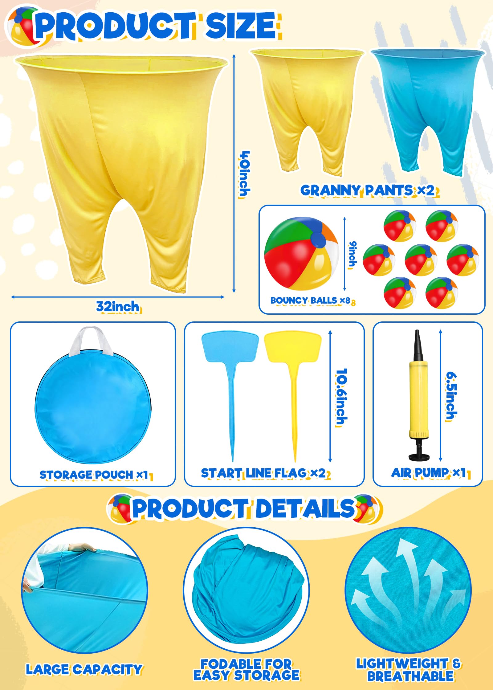 Eight colorful 9 inch bouncy balls included in the set