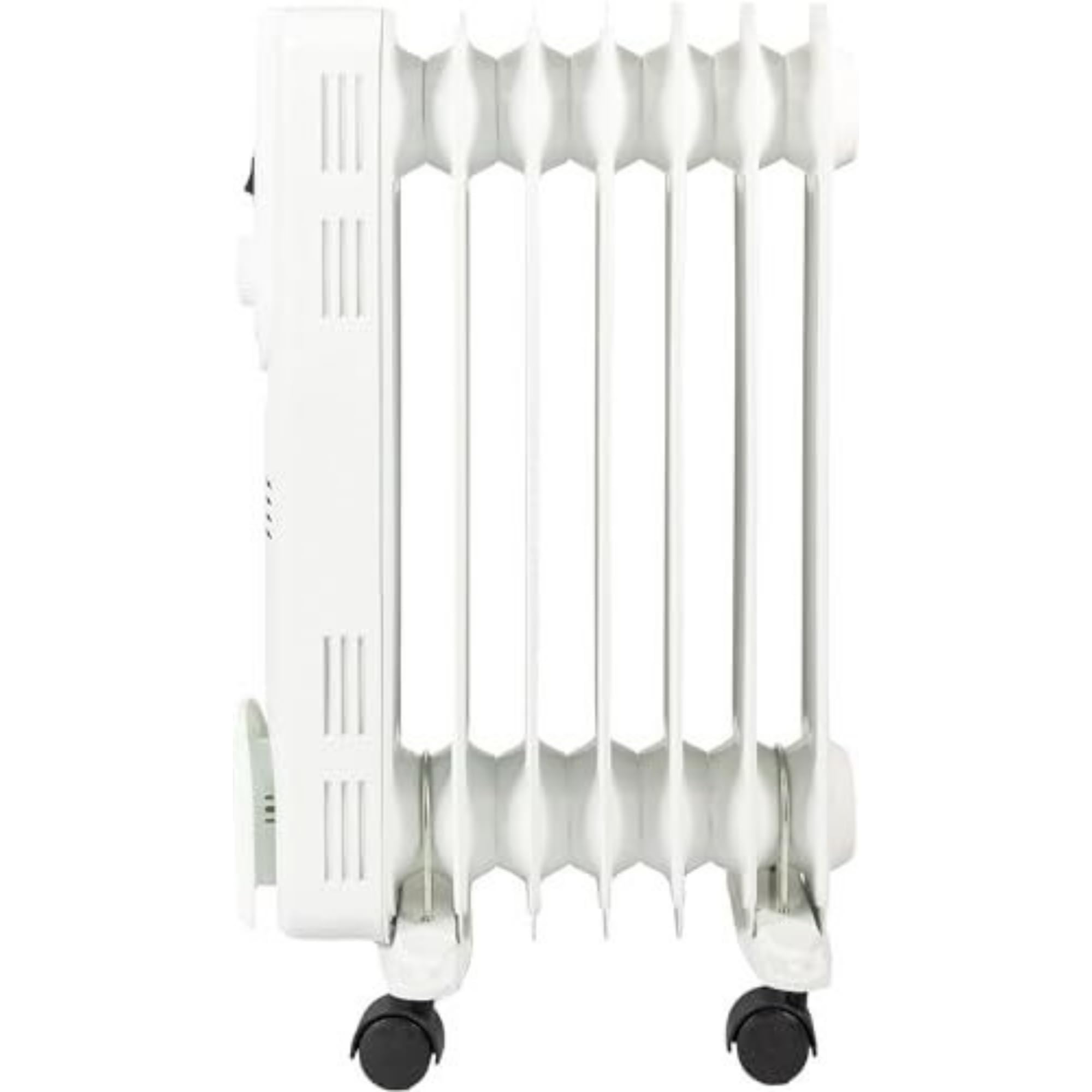 Room-to-room mobility of oil-filled radiator heater with wheels