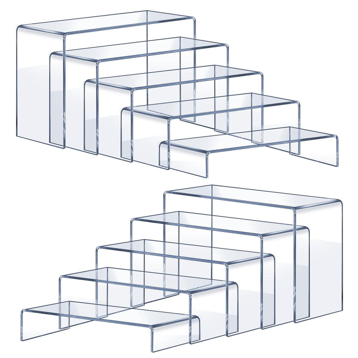 OVNTHYK acrylic risers crystal clear 10 pcs display set