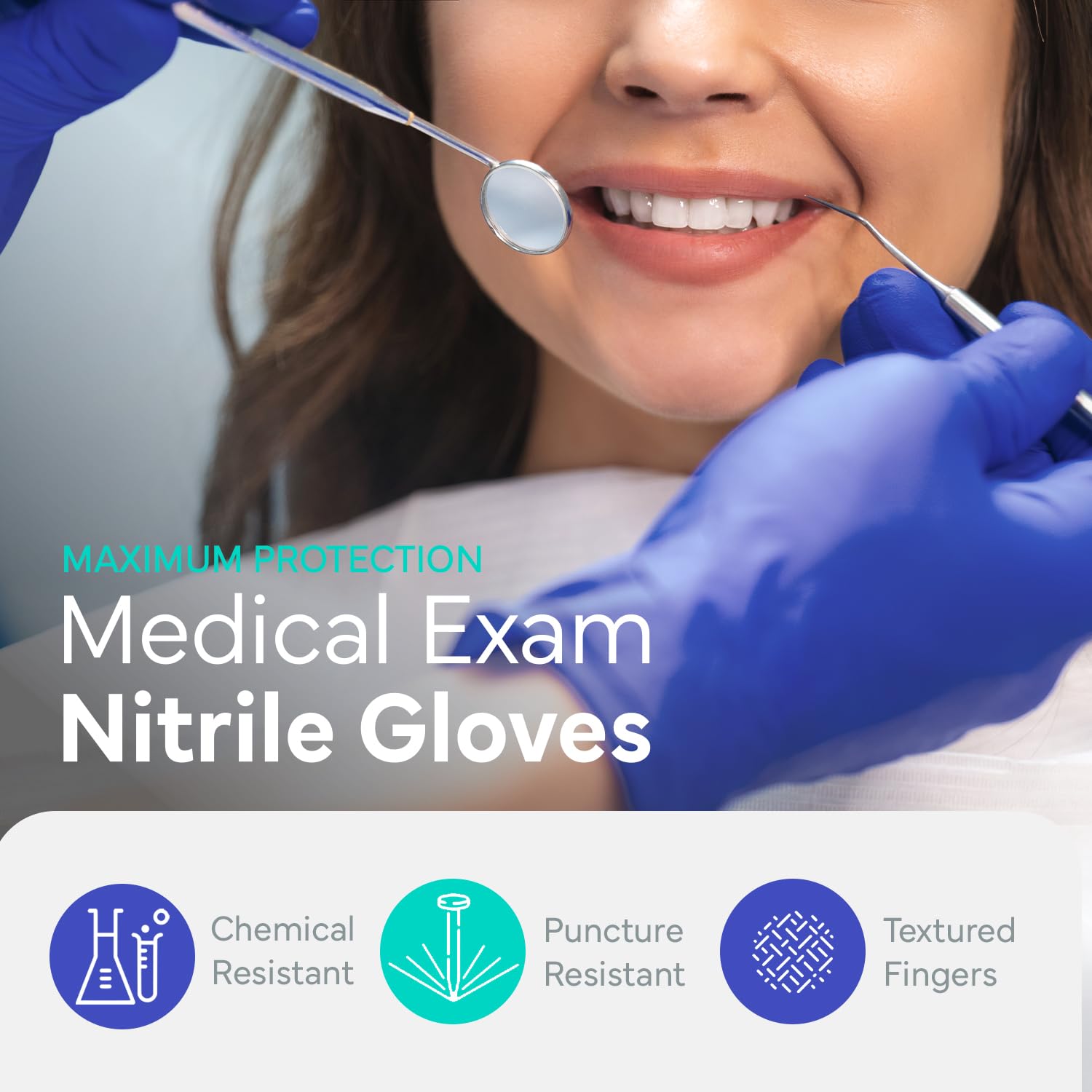 Disposable gloves for dental lab and food handling OWELL blue
