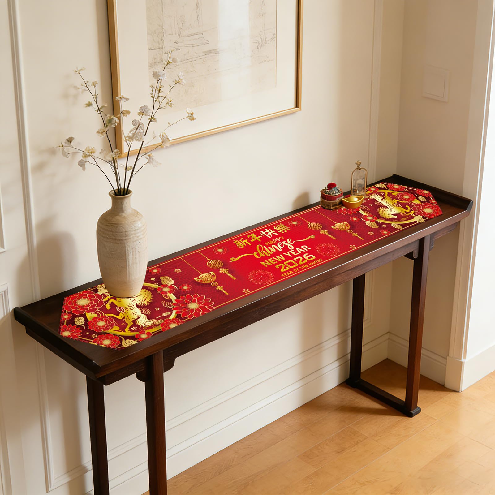 Versatile Lunar New Year decor for mantels or sideboards