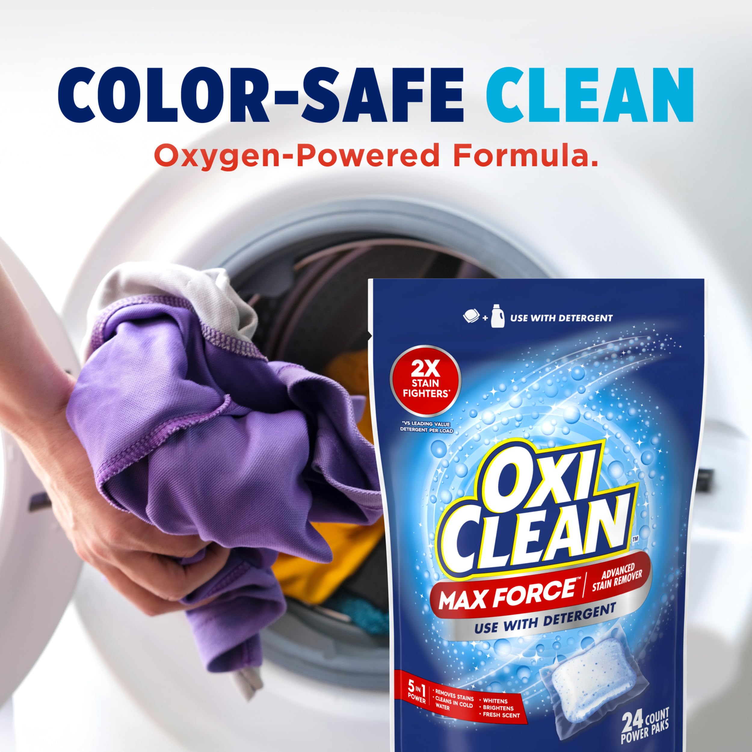OxiClean Max Force 24 Count Power Paks product packaging detail