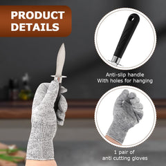 Textured non-slip handles for secure shucking