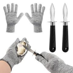 Oyster Shucker Set with two knives and gloves