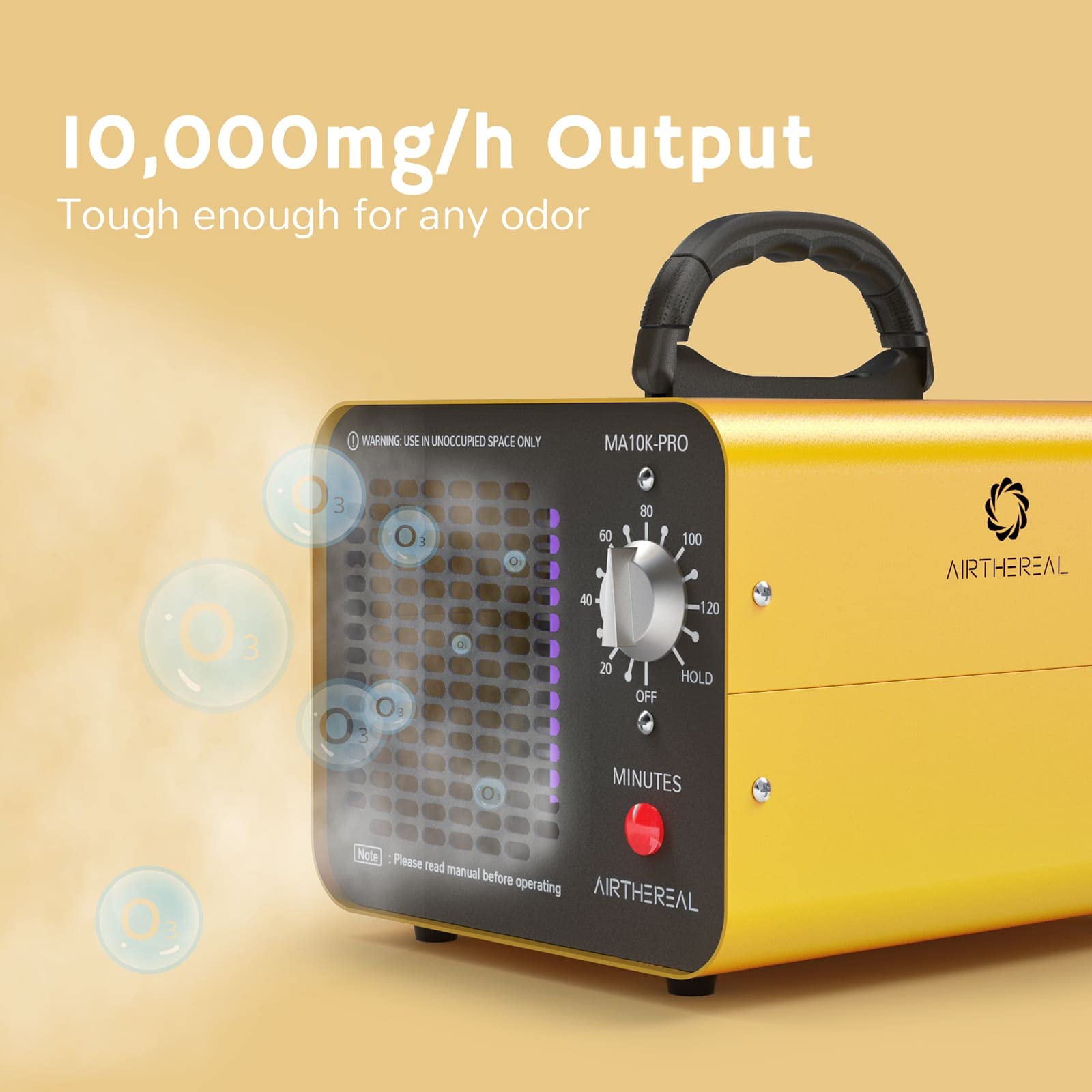 Airthereal MA10K-PRO ozone generator controls and indicators