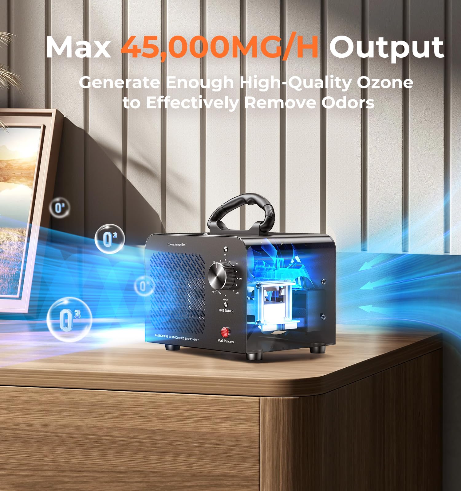 High capacity ozone output 48000 mg/h
