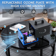 Ozone deodorizer for rooms and cars
