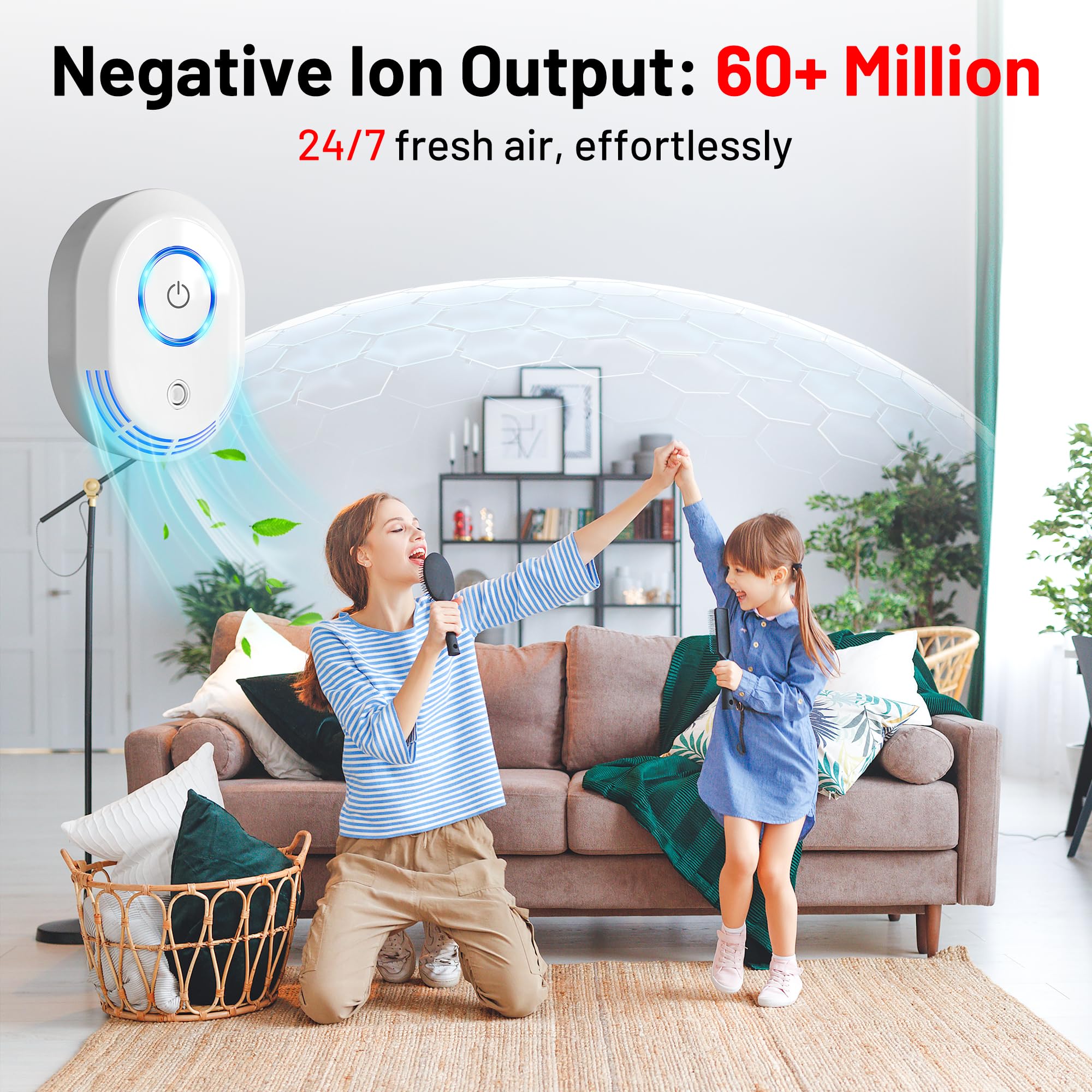 Compact two in one ozone ionizer design for home use