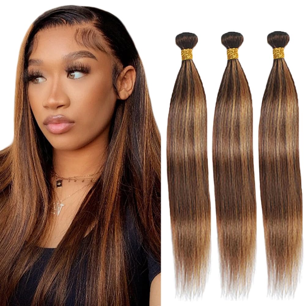 P430 brown bundles unprocessed Brazilian Virgin Remy straight hair