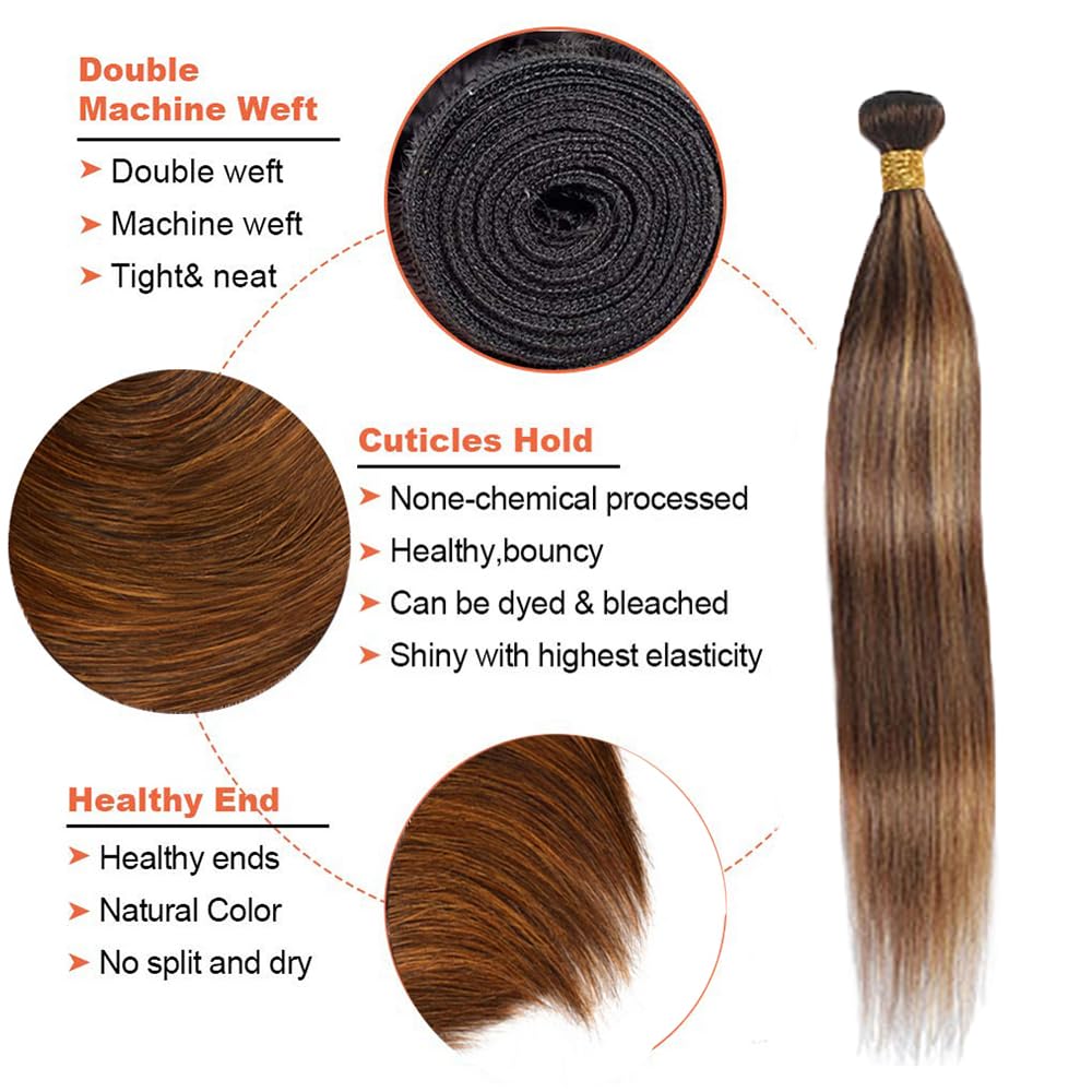P430 highlight brown color bundles dark brown straight