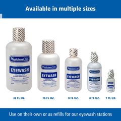 PhysiciansCare sterile eye wash solution 1 oz single bottle nozzle