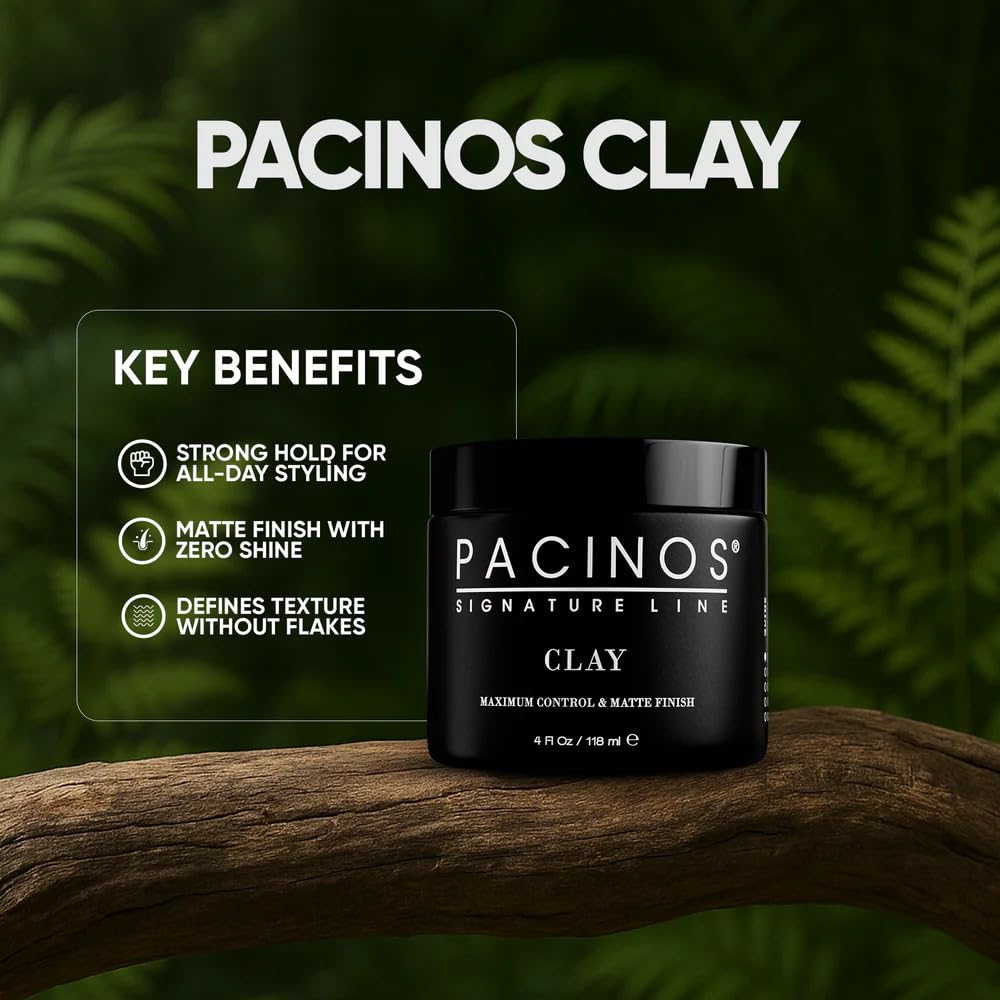 Long lasting style from Pacinos clay hair paste