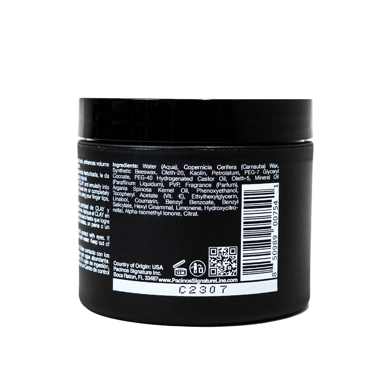 4 oz Pacinos clay hair paste packaging
