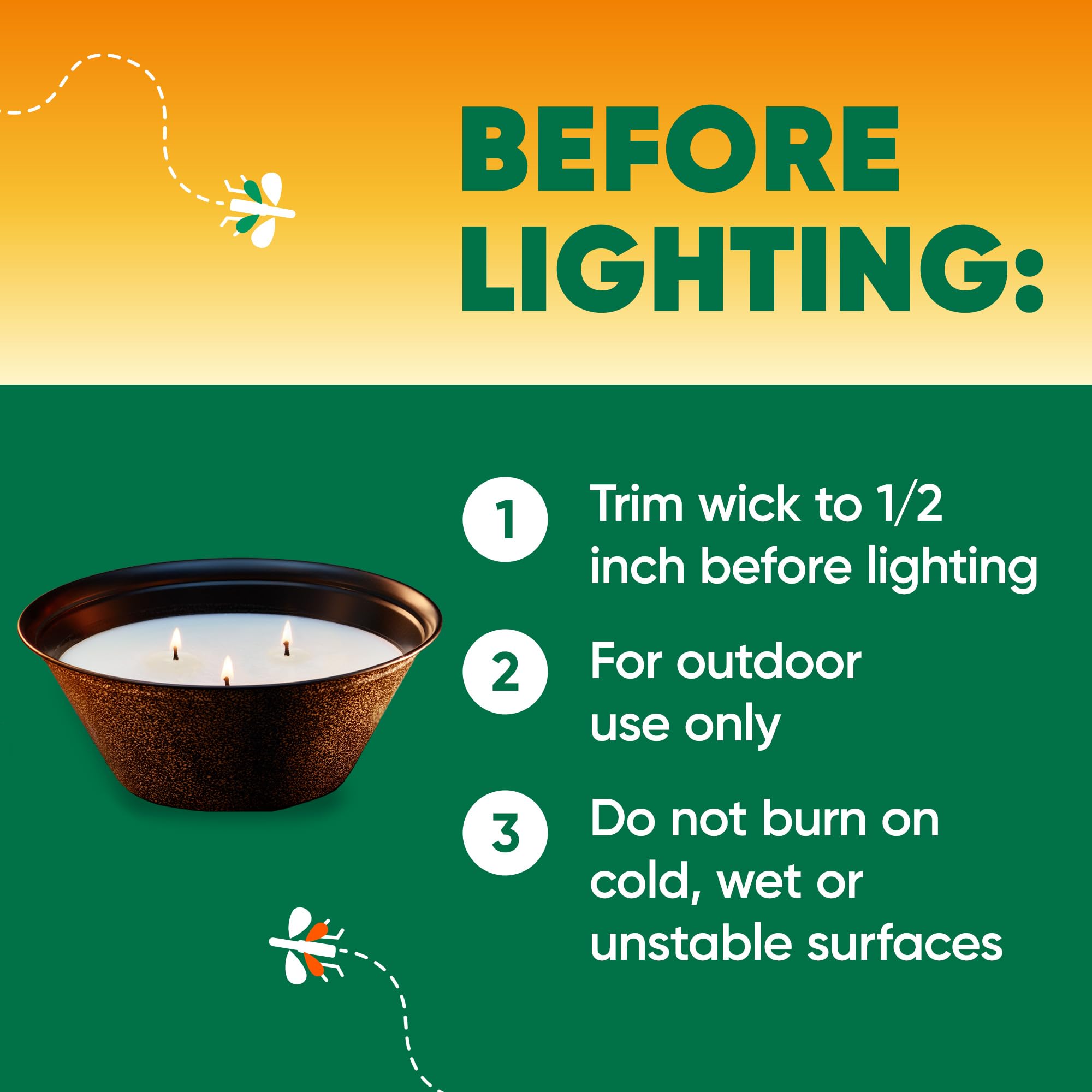 Pack of 1 citronella bucket candle for outdoor spaces