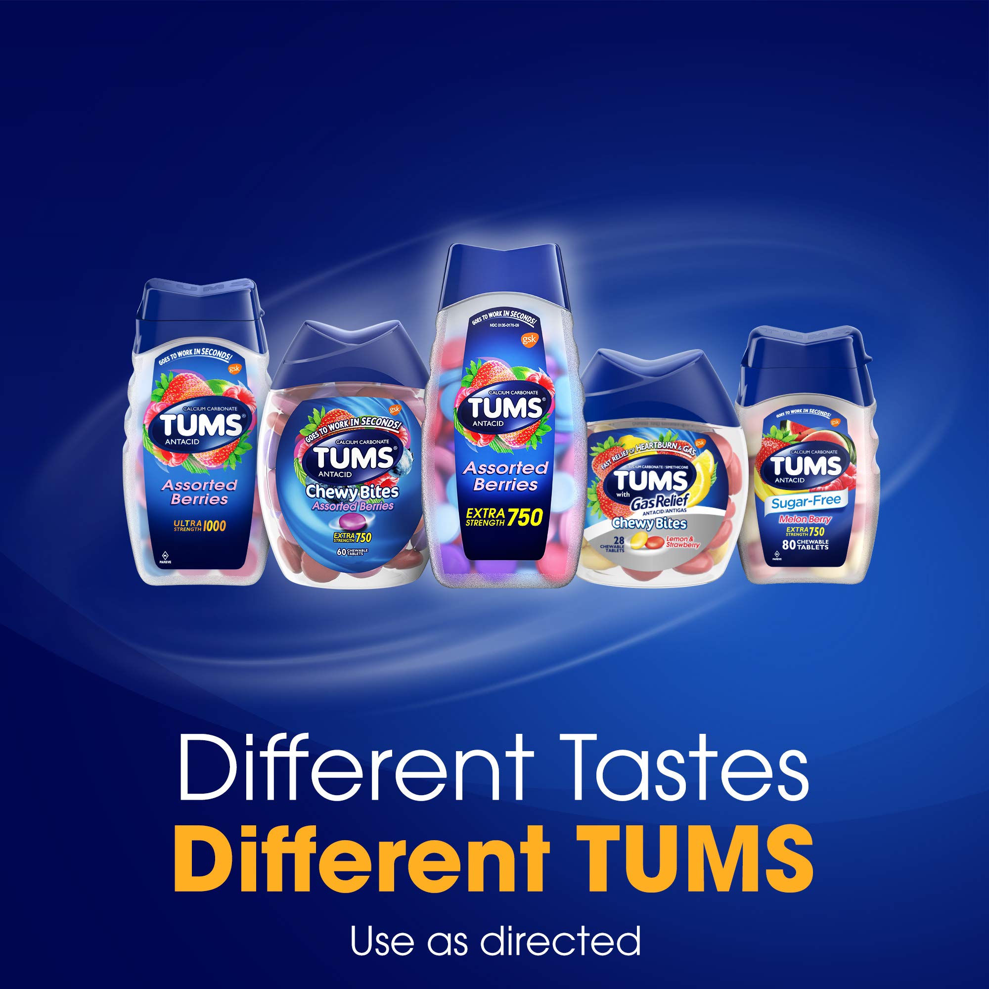 8 count per package TUMS EX Assorted Berries