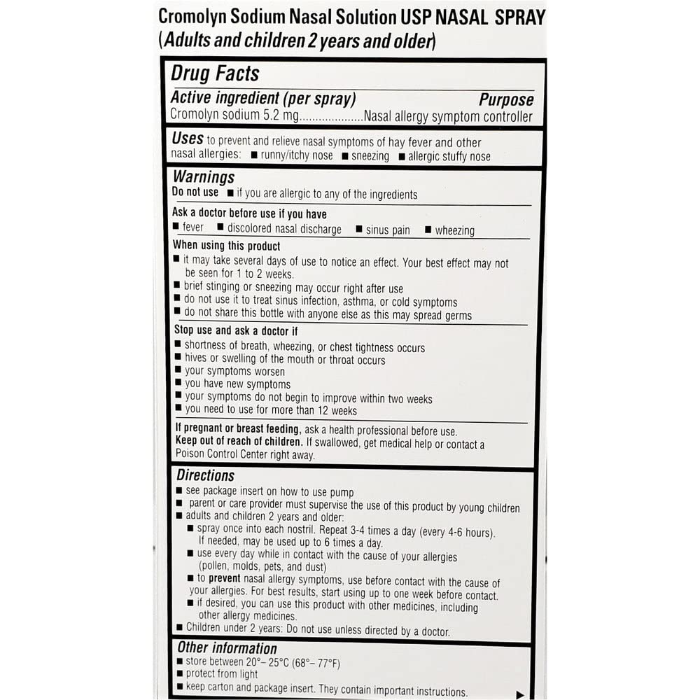 Pack of 2 Cromolyn Sodium Nasal Solution bottles