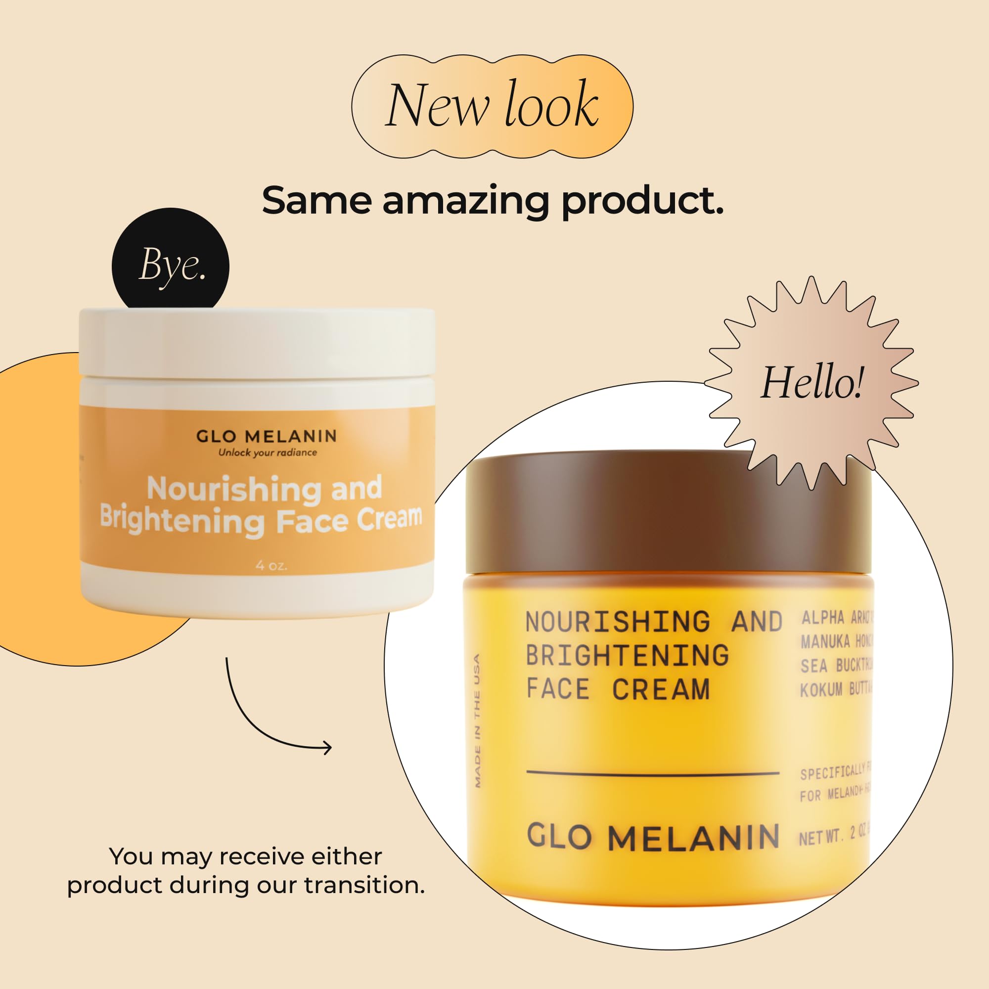 Glo Melanin Nourishing Face Cream product box and jar