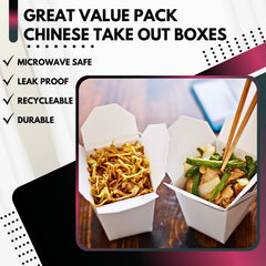 Pack of 50 disposable takeout boxes for leftovers