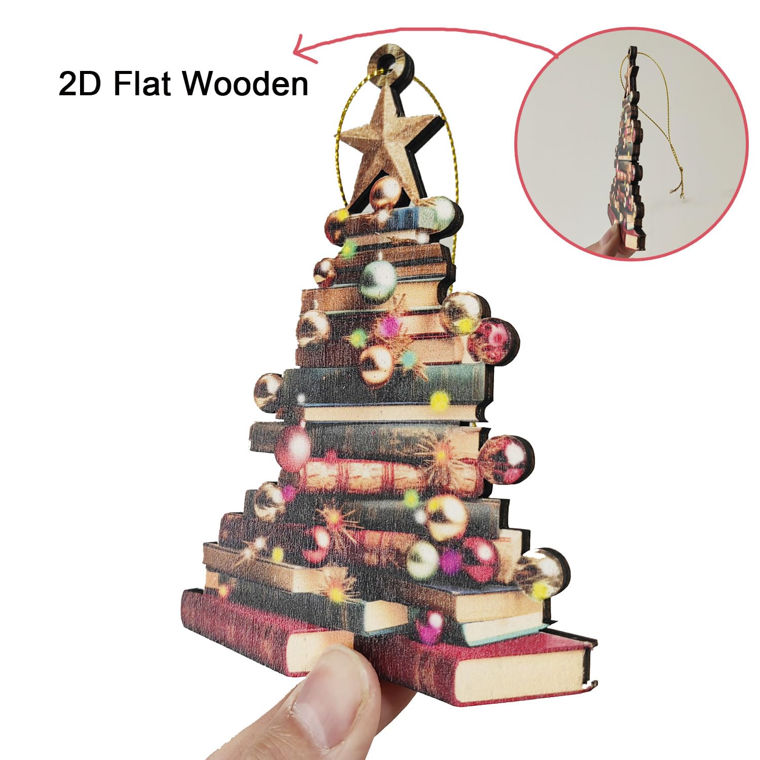 Pack of 2 book ornaments decorative display image