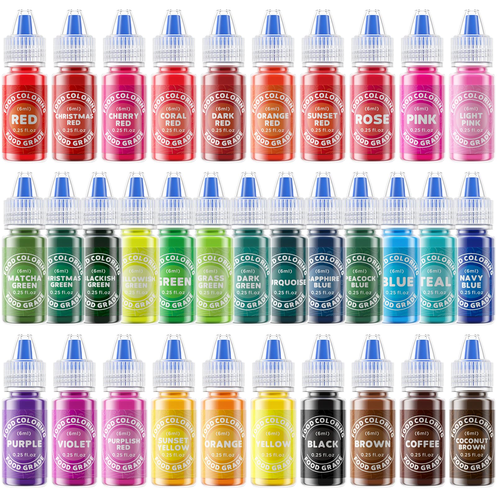 dropper style cap reseals for easy storage of color dyes