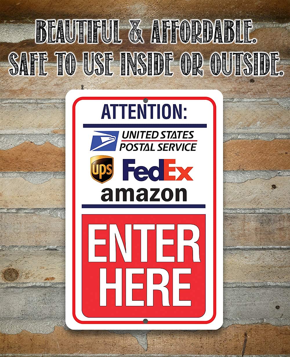 Package delivery sign for home use 8x12 aluminum sign epoxy ink