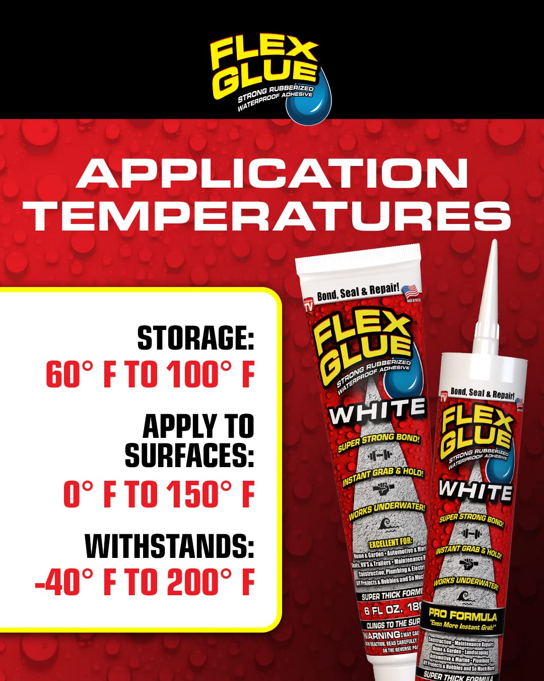 Flex Glue Rubberized Waterproof Adhesive product packaging