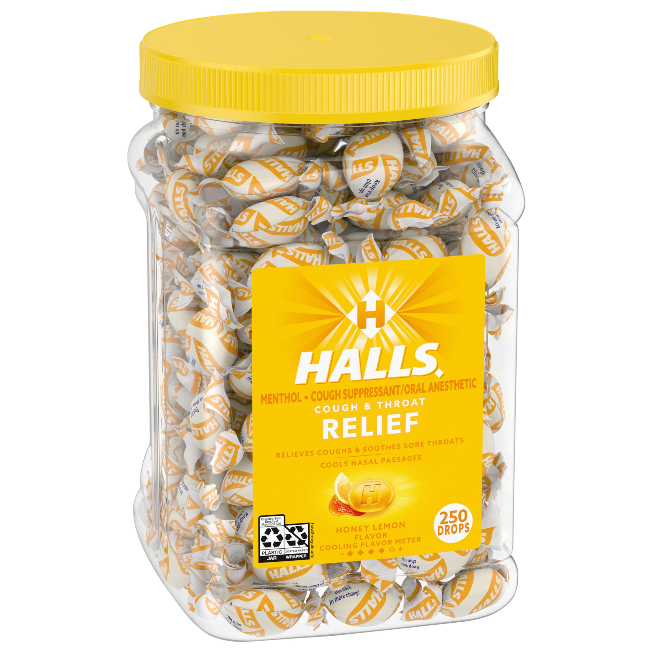 Packaging may vary note on HALLS drops