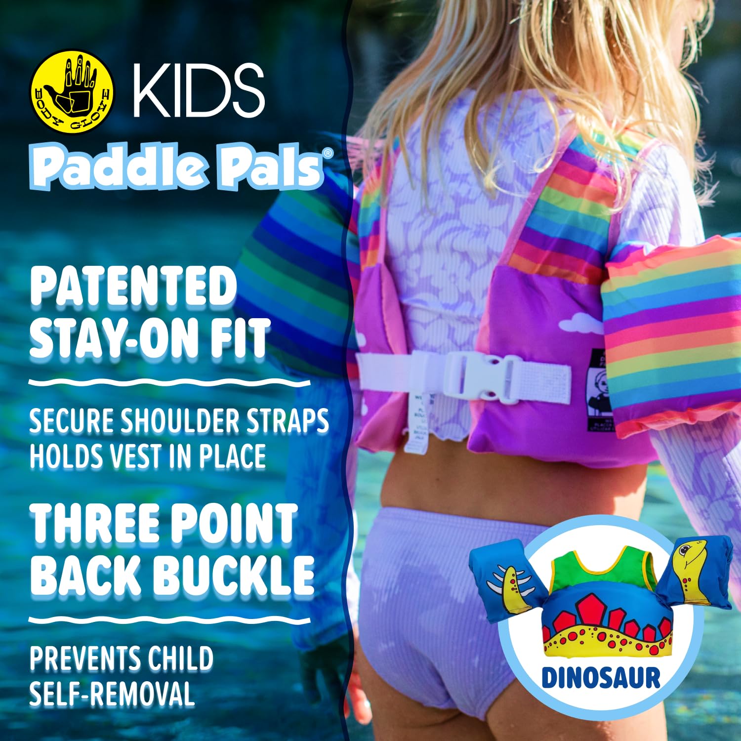 Secure shoulder harness on Paddle Pals life vest