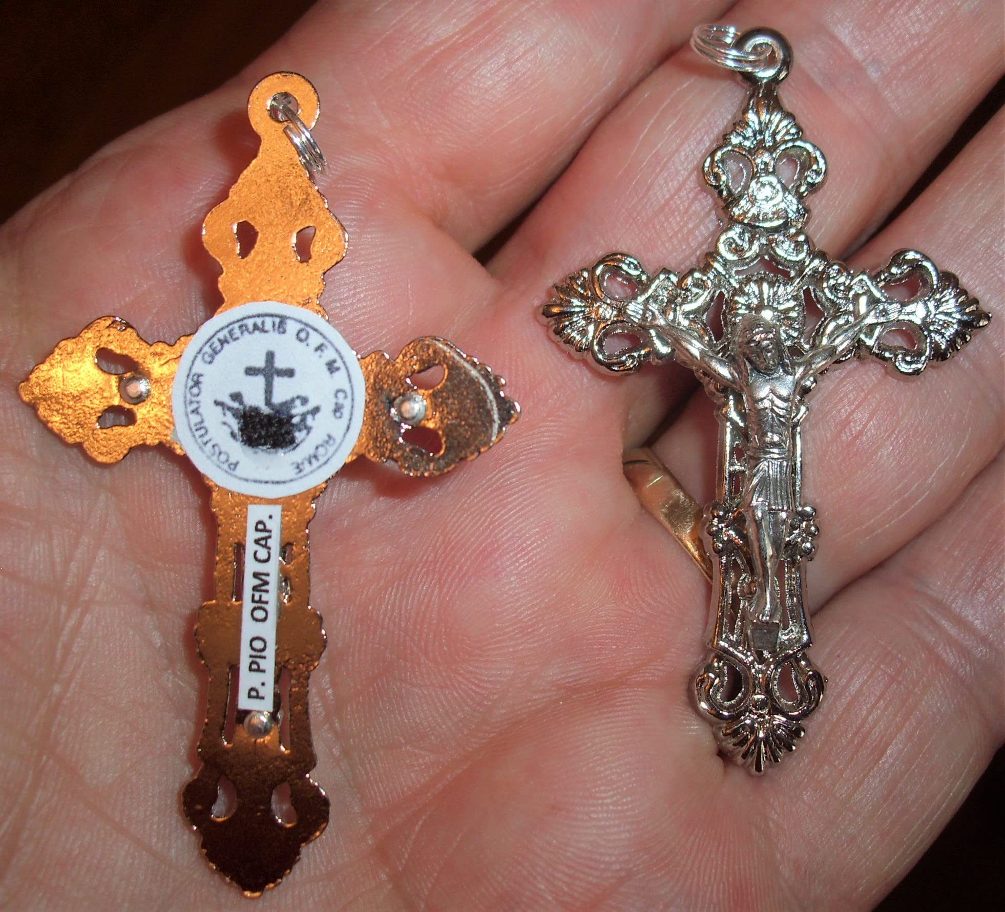Free Padre Pio prayer card included with relic cross