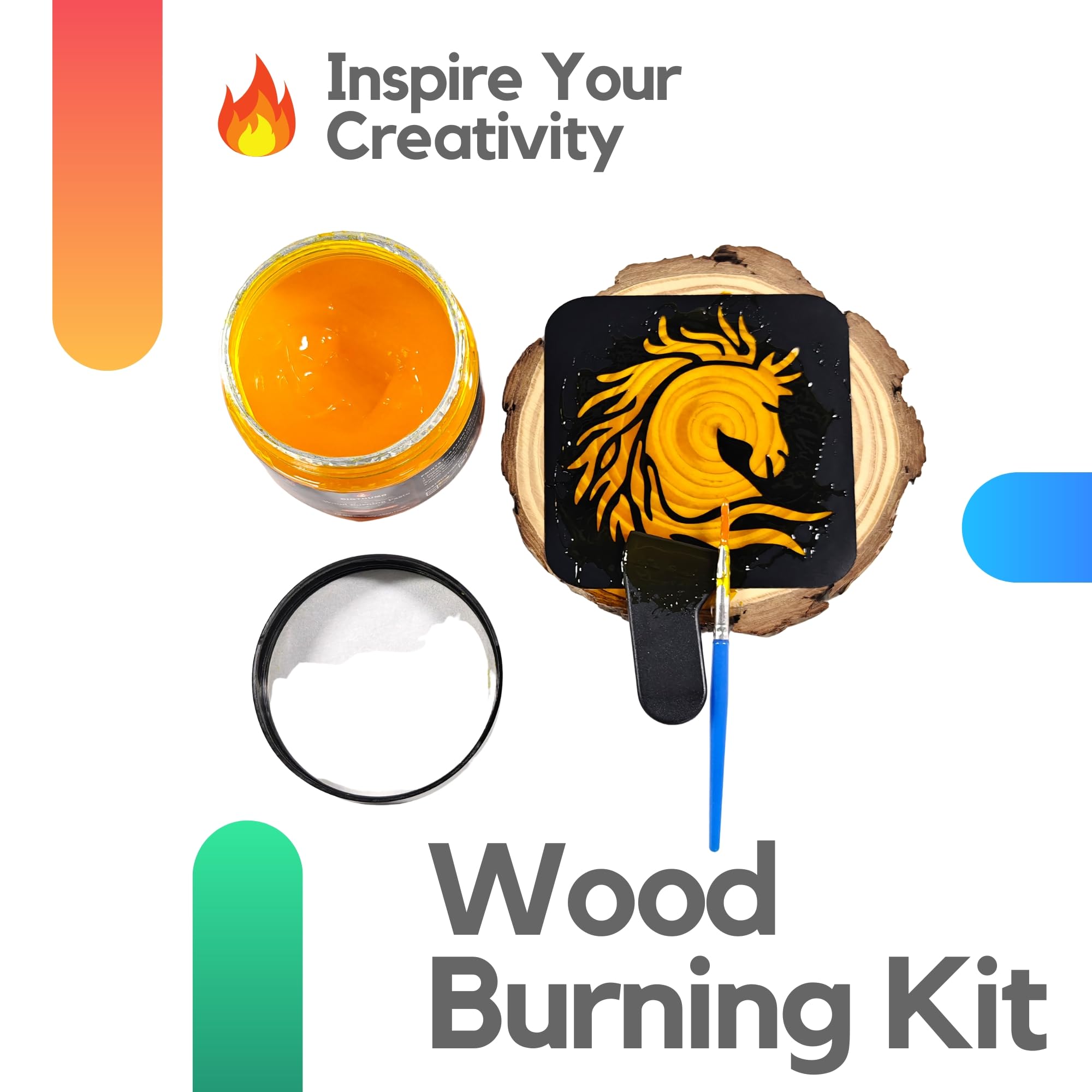 mini-squeegee tool included with wood burning gel kit