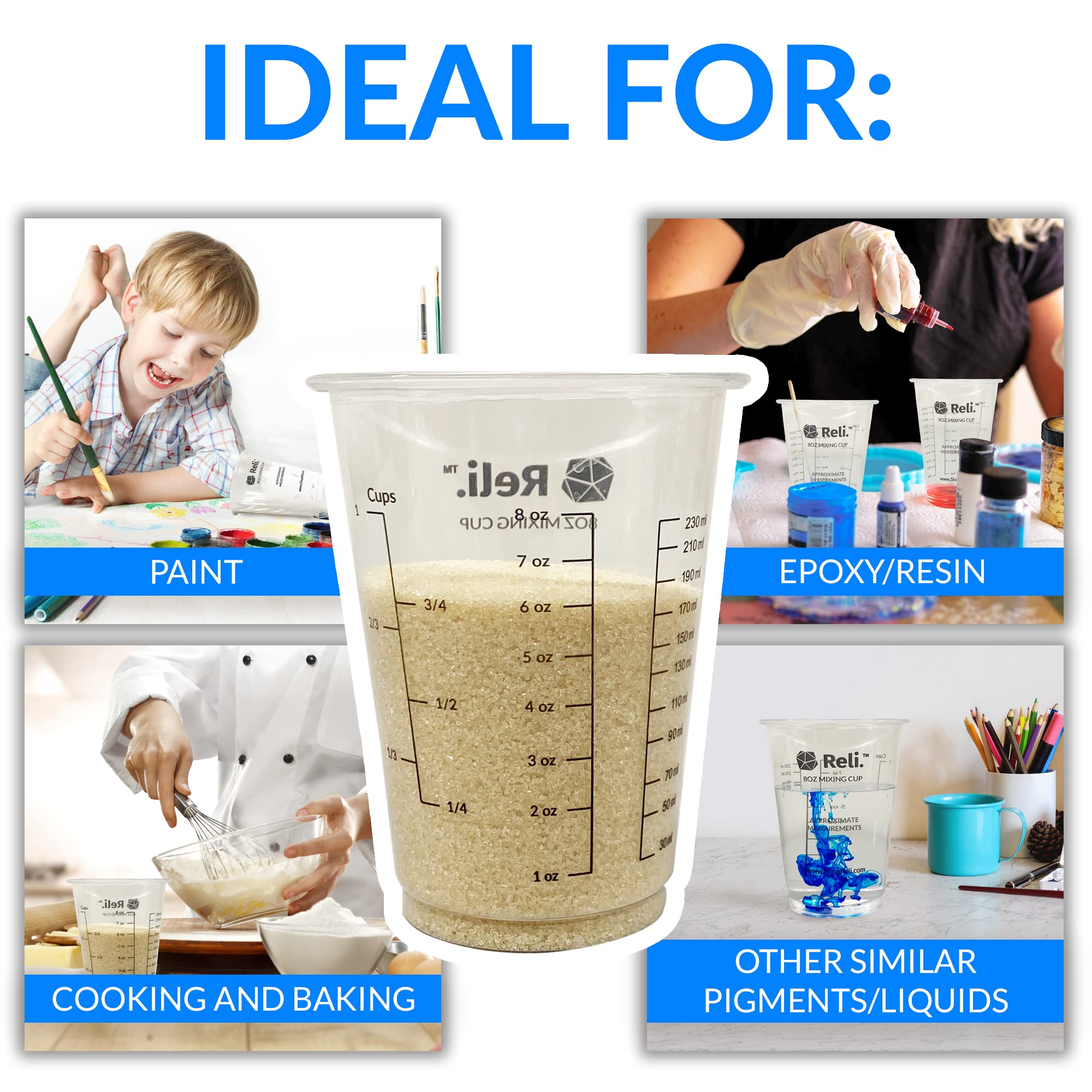 Mixing cups for epoxy resin and pigments 8 oz capacity