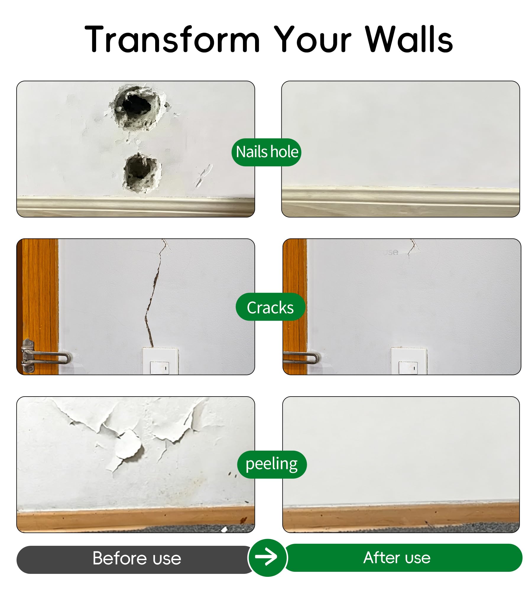 Paintable and sandable finish after wall repair paste dries