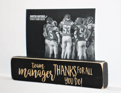 Sign with 4x6 photo sleeve and attached clips