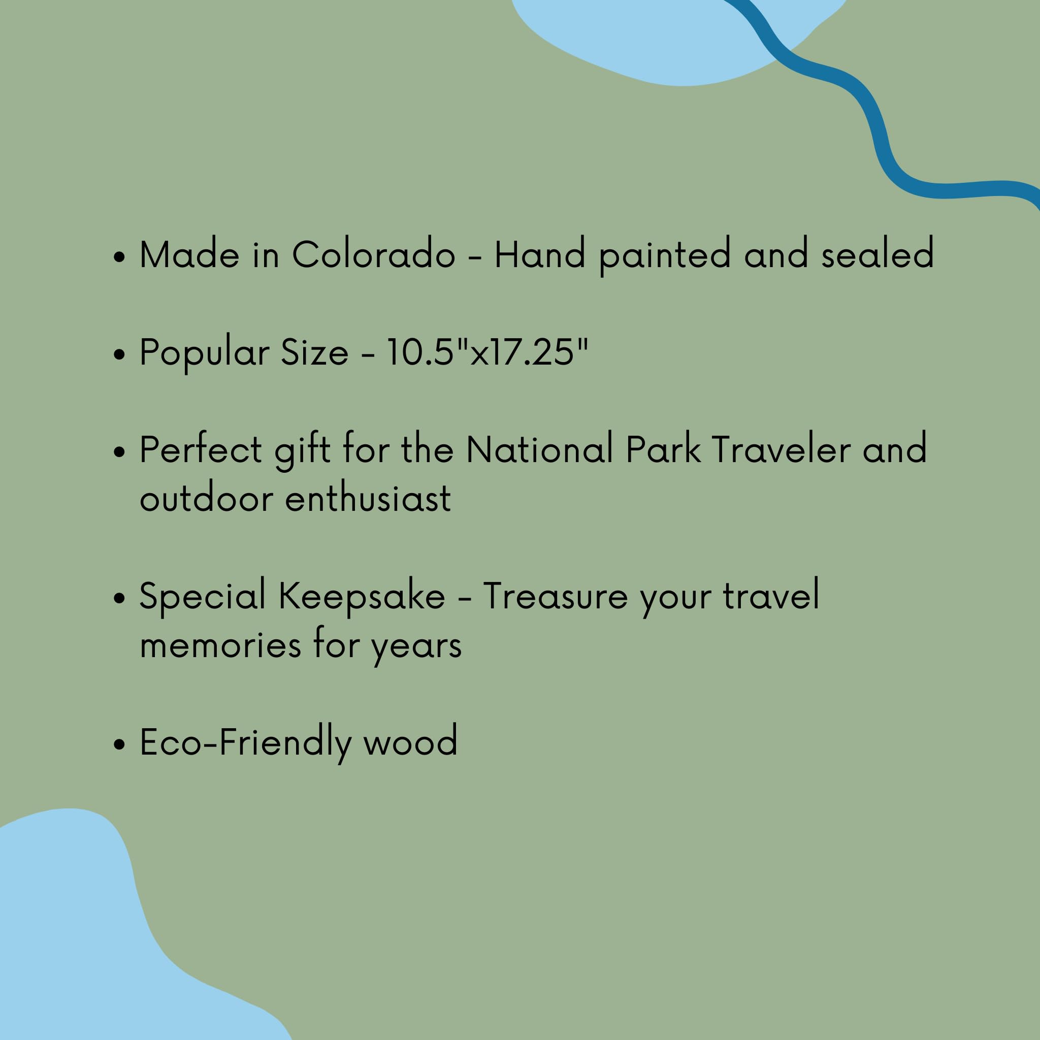 Easel display included for National Park Map
